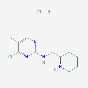 molecular formula C11H18Cl2N4 B7899764 (4-Chloro-5-methyl-pyrimidin-2-yl)-piperidin-2-ylmethyl-amine hydrochloride 