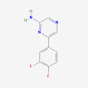 molecular formula C10H7F2N3 B7899800 6-(3,4-Difluorophenyl)pyrazin-2-amine 