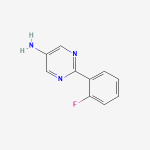 molecular formula C10H8FN3 B7899828 5-Amino-2-(2-fluorophenyl)pyrimidine 