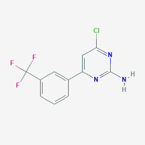 molecular formula C11H7ClF3N3 B7899856 4-Chloro-6-(3-(trifluoromethyl)phenyl)pyrimidin-2-amine 