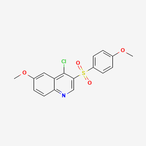 molecular formula C17H14ClNO4S B7899896 4-Chloro-6-methoxy-3-[(4-methoxyphenyl)sulfonyl]quinoline 