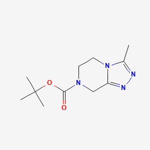 molecular formula C11H18N4O2 B7899962 tert-butyl 3-methyl-6,8-dihydro-5H-[1,2,4]triazolo[4,3-a]pyrazine-7-carboxylate 