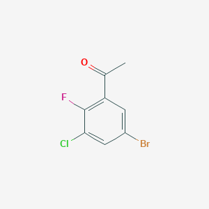 molecular formula C8H5BrClFO B7899983 1-(5-Bromo-3-chloro-2-fluorophenyl)ethanone 