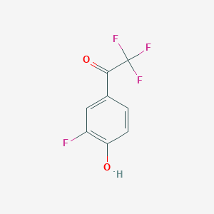 molecular formula C8H4F4O2 B7900043 2,2,2-Trifluoro-1-(3-fluoro-4-hydroxy-phenyl)-ethanone 