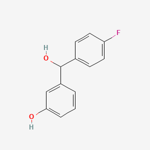 molecular formula C13H11FO2 B7900065 3-[(4-Fluorophenyl)(hydroxy)methyl]phenol 