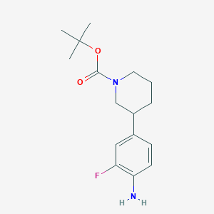 molecular formula C16H23FN2O2 B7900143 tert-Butyl 3-(4-amino-3-fluorophenyl)piperidine-1-carboxylate 