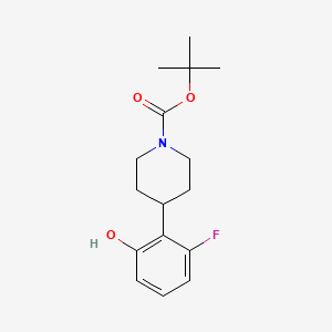 molecular formula C16H22FNO3 B7900155 Tert-butyl 4-(2-fluoro-6-hydroxyphenyl)piperidine-1-carboxylate 