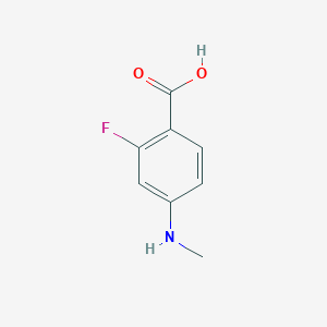 molecular formula C8H8FNO2 B7900205 2-氟-4-(甲基氨基)苯甲酸 