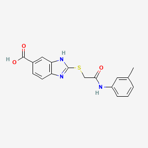 molecular formula C17H15N3O3S B7900296 2-(m-Tolylcarbamoyl-methylsulfanyl)-1H-benzoimidazole-5-carboxylic acid 