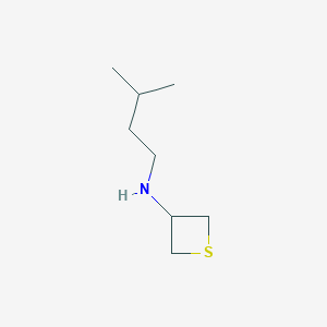 molecular formula C8H17NS B7900332 N-(3-methylbutyl)thietan-3-amine 