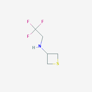 molecular formula C5H8F3NS B7900344 N-(2,2,2-Trifluoroethyl)thietan-3-amine 