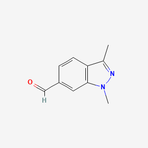 molecular formula C10H10N2O B7900346 1,3-Dimethyl-1H-indazole-6-carbaldehyde 