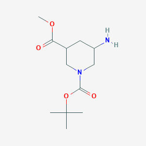 molecular formula C12H22N2O4 B7900376 1-Tert-butyl 3-methyl 5-aminopiperidine-1,3-dicarboxylate 