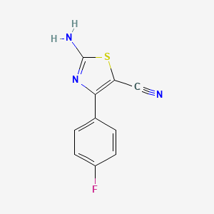 molecular formula C10H6FN3S B7900457 2-Amino-4-(4-fluorophenyl)-1,3-thiazole-5-carbonitrile 