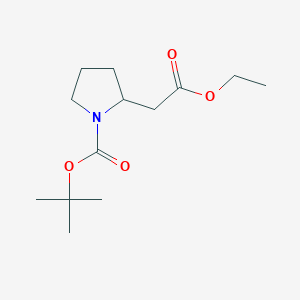 molecular formula C13H23NO4 B7900511 Tert-butyl 2-(2-ethoxy-2-oxoethyl)pyrrolidine-1-carboxylate 