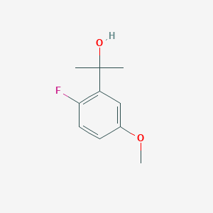 molecular formula C10H13FO2 B7900591 2-(2-Fluoro-5-methoxyphenyl)propan-2-ol 