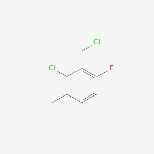 molecular formula C8H7Cl2F B7900697 2-Chloro-3-(chloromethyl)-4-fluoro-1-methylbenzene 