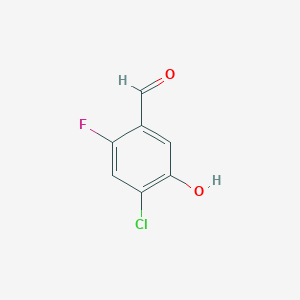 molecular formula C7H4ClFO2 B7900766 4-Chloro-2-fluoro-5-hydroxybenzaldehyde 