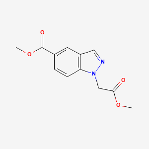 molecular formula C12H12N2O4 B7900802 methyl 1-(2-methoxy-2-oxoethyl)-1H-indazole-5-carboxylate 