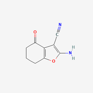 molecular formula C9H8N2O2 B7900828 2-amino-4-oxo-6,7-dihydro-5H-1-benzofuran-3-carbonitrile 