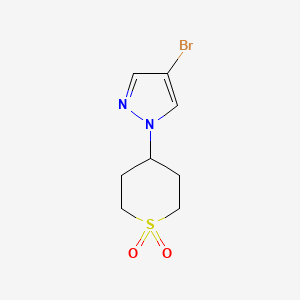 molecular formula C8H11BrN2O2S B7900854 4-(4-bromo-1H-pyrazol-1-yl)-1lambda6-thiane-1,1-dione 