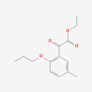 molecular formula C14H18O4 B7900988 Ethyl 5-methyl-2-n-propoxybenzoylformate 