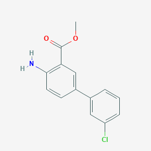 molecular formula C14H12ClNO2 B7901089 Methyl 4-amino-3'-chloro-[1,1'-biphenyl]-3-carboxylate 