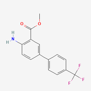 molecular formula C15H12F3NO2 B7901096 Methyl 4-amino-4'-(trifluoromethyl)-3-biphenylcarboxylate 