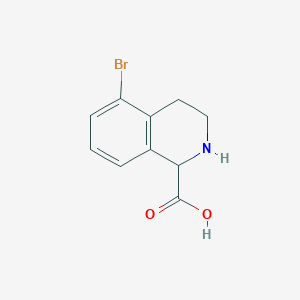 molecular formula C10H10BrNO2 B7901147 5-Bromo-1,2,3,4-tetrahydroisoquinoline-1-carboxylic acid 