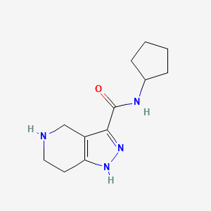 molecular formula C12H18N4O B7901202 N-cyclopentyl-4,5,6,7-tetrahydro-1H-pyrazolo[4,3-c]pyridine-3-carboxamide 