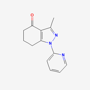 molecular formula C13H13N3O B7901254 3-甲基-4-氧代-1-(2-吡啶基)-4,5,6,7-四氢吲唑 