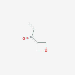 molecular formula C6H10O2 B7901296 1-(Oxetan-3-yl)propan-1-one 