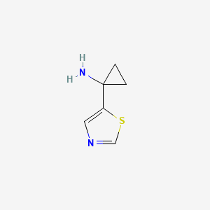 molecular formula C6H8N2S B7901340 1-Thiazol-5-yl-cyclopropylamine 