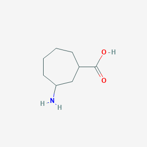 molecular formula C8H15NO2 B7901357 3-Amino-cycloheptanecarboxylic acid 