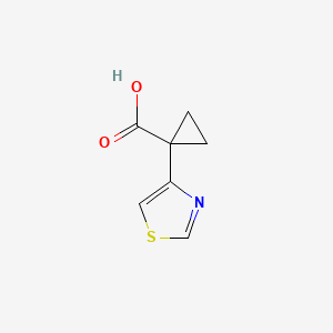 molecular formula C7H7NO2S B7901358 1-Thiazol-4-ylcyclopropanecarboxylic acid 