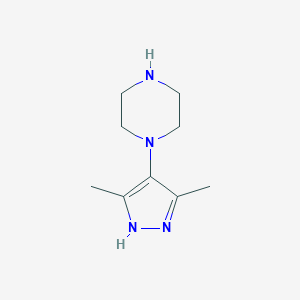 molecular formula C9H16N4 B7901367 1-(3,5-dimethyl-1H-pyrazol-4-yl)piperazine 
