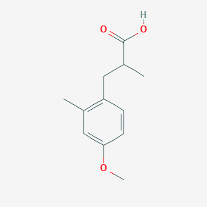 molecular formula C12H16O3 B7901389 3-(4-Methoxy-2-methylphenyl)-2-methylpropanoic acid 