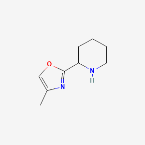 molecular formula C9H14N2O B7901574 4-Methyl-2-(piperidin-2-yl)oxazole 