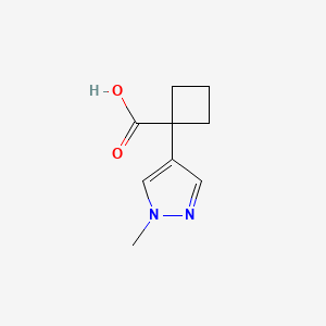 molecular formula C9H12N2O2 B7901603 1-(1-Methyl-1H-pyrazol-4-yl)-cyclobutanecarboxylic acid 