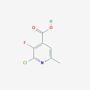 molecular formula C7H5ClFNO2 B7901613 2-Chloro-3-fluoro-6-methylpyridine-4-carboxylic acid 