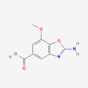 molecular formula C9H8N2O4 B7901620 2-Amino-7-methoxy-1,3-benzoxazole-5-carboxylic acid 