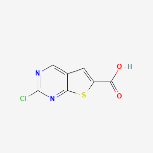 molecular formula C7H3ClN2O2S B7901628 2-Chlorothieno[2,3-d]pyrimidine-6-carboxylic acid 