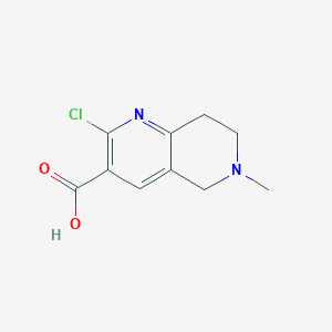 molecular formula C10H11ClN2O2 B7901634 2-chloro-6-methyl-7,8-dihydro-5H-1,6-naphthyridine-3-carboxylic acid 