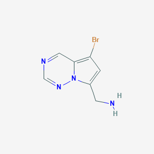 molecular formula C7H7BrN4 B7901640 (5-Bromopyrrolo[2,1-f][1,2,4]triazin-7-yl)methanamine 