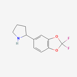 molecular formula C11H11F2NO2 B7901648 2-(2,2-二氟苯并[d][1,3]二氧杂环-5-基)吡咯烷 