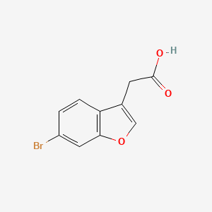 molecular formula C10H7BrO3 B7901658 2-(6-Bromobenzofuran-3-yl)acetic acid 