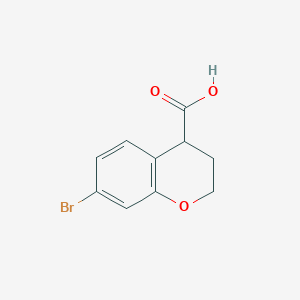 molecular formula C10H9BrO3 B7901663 7-Bromochromane-4-carboxylic acid 