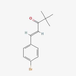 molecular formula C13H15BrO B7901711 (1E)-1-(4-bromophenyl)-4,4-dimethylpent-1-en-3-one 