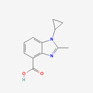 molecular formula C12H12N2O2 B7901784 1-cyclopropyl-2-methyl-1H-1,3-benzodiazole-4-carboxylic acid 