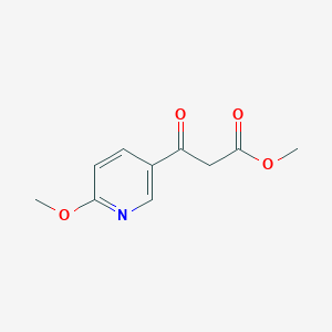 molecular formula C10H11NO4 B7901846 6-Methoxy-b-oxo-3-pyridinepropanoic acid methyl ester 